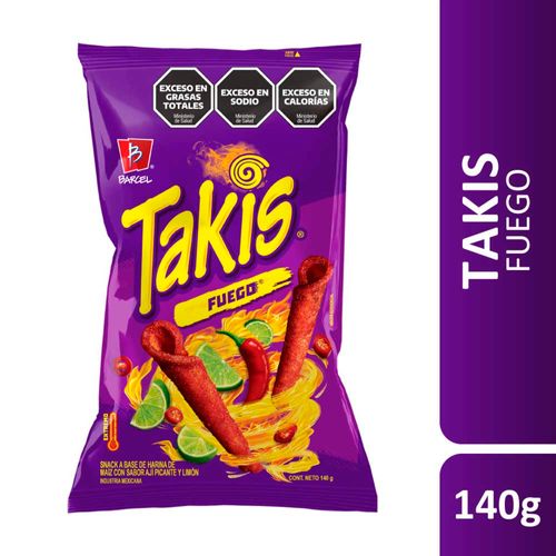 Snack  Fuego Sabor Ají Picante Y Limón X 140 Gr Takis