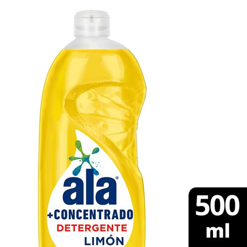 Detergente Líquido + Concentrado Ala Limón Botella 500 Ml