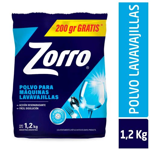 Detergente Lavavajillas Maq Zorro 1.2kg