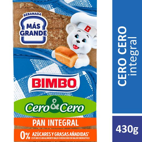 Pan Integral Bimbo Cero Cero X 430 Gr