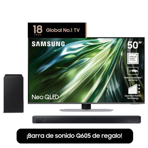 Tv 50" Neo Qled Qn90d Con Barra Q605 Samsung.