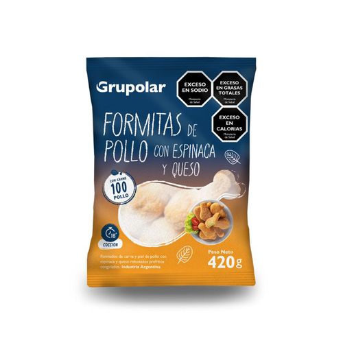 Formitas De Pollo Grupolar Espinaca Y Queso 400 Gr