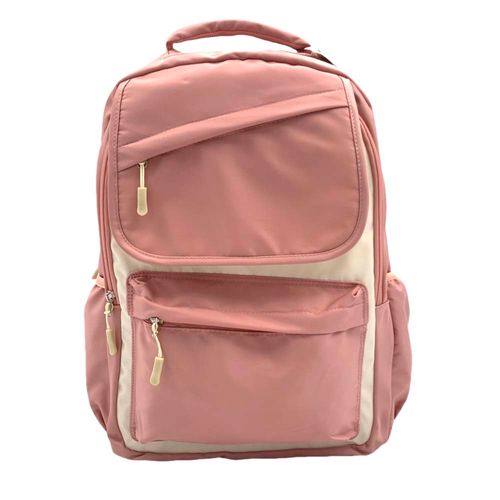 Mochila Escolar Bicolor Rosado Beige Club Maxx