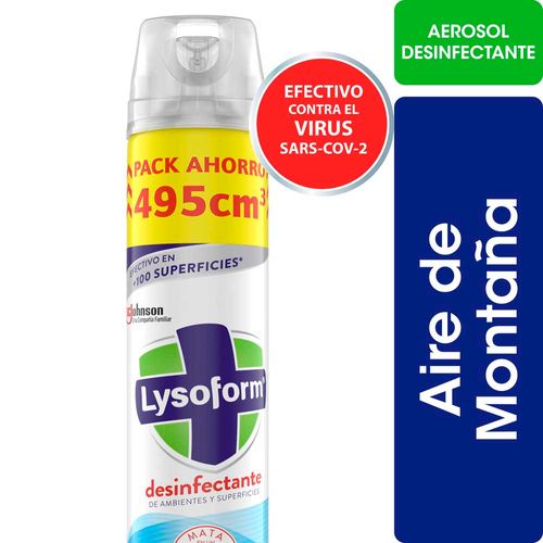 Desinfectante De Ambientes Lysoform Aire De Montaña 495 Ml