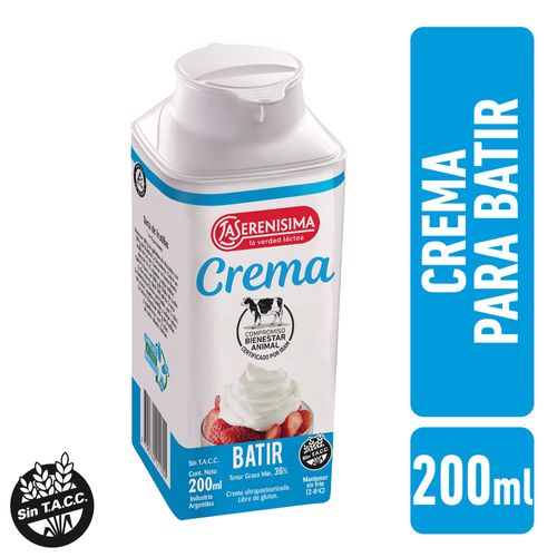 Crema De Leche La Serenisima U.a.t. 200 Ml