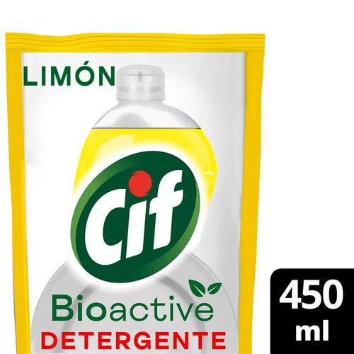 Detergente Bioactive Cif Limón Doypack 450 Ml