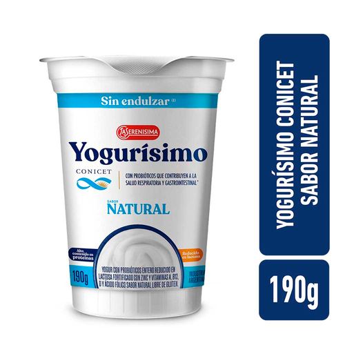 Yog. Entero Natural 190g Yogurisimo