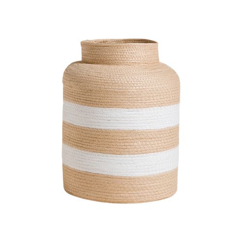 Canasto Cilindrico Ancho Jialing Natural Y White