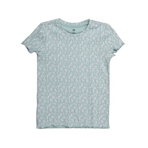 Remera Niña Rib Flores Celeste 6 Pv25 Urb