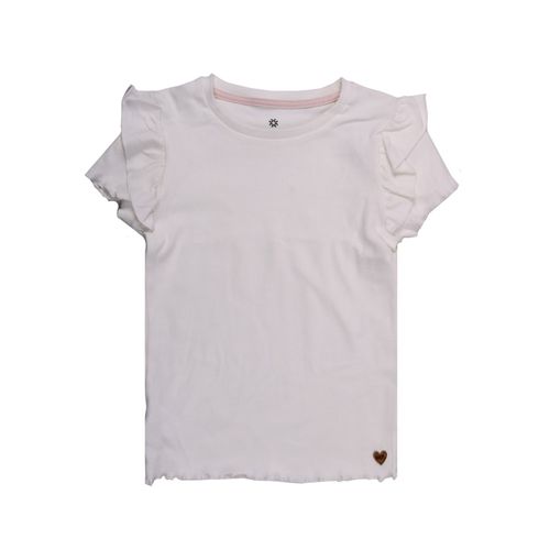 Remera Niña Rib Volados Crudo 8 Pv25 Urb