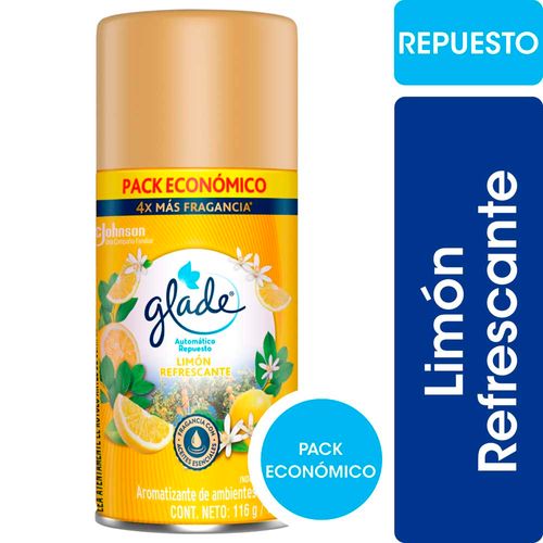 Aromatizador Automatico Limón Repuesto 170 Ml Glade