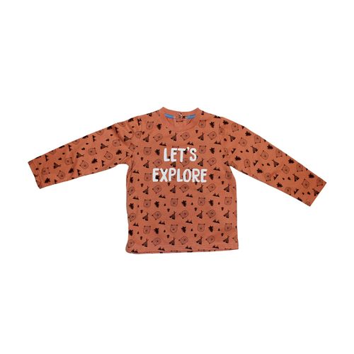 Remera Bebe Manga Larga Print Camel 18 Urb