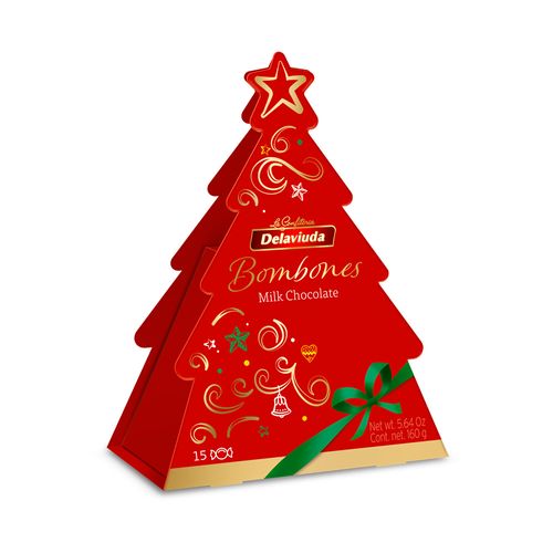 Bombones Leche Caja Arbol De Navidad X 160 Grs Delaviuda