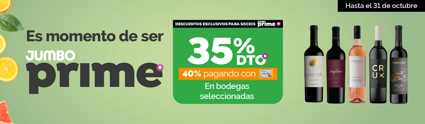 35% en Bodegas seleccionadas