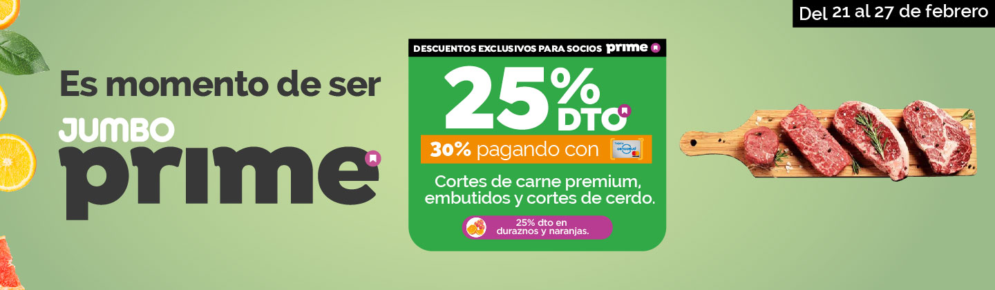 Prime | 25% en Cortes de Carnes Premium y más