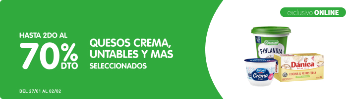 Jumbo | Hasta 2do 70% en seleccionados de quesos crema y untables, manteca, cremas de leche y mas