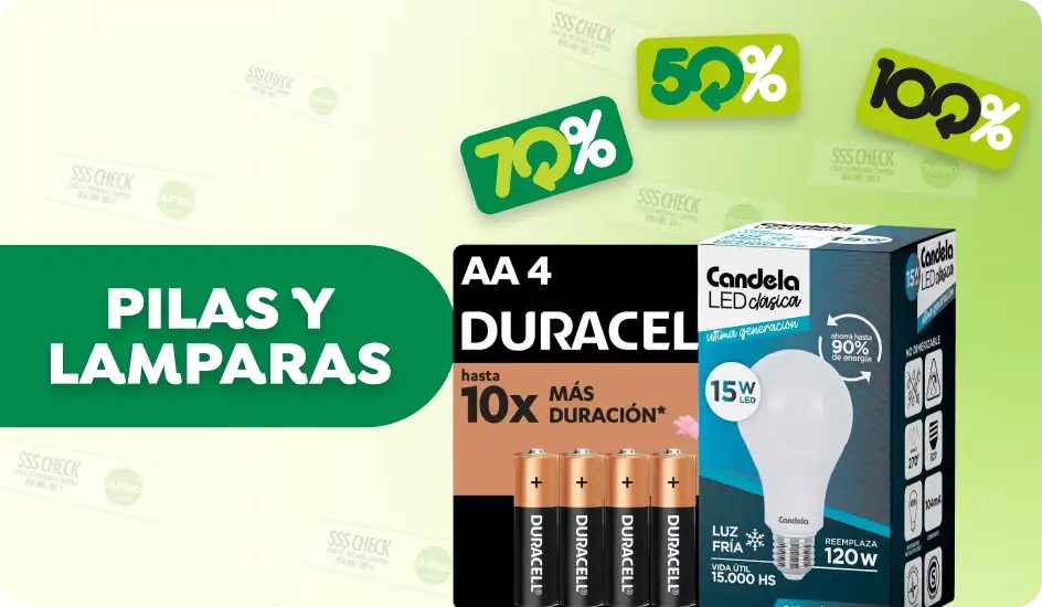 Pilas y Lámparas | Jumbo al 100