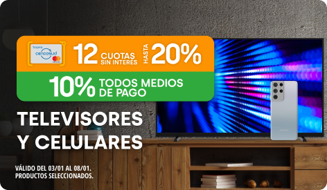 10%  en Televisores y Celulares