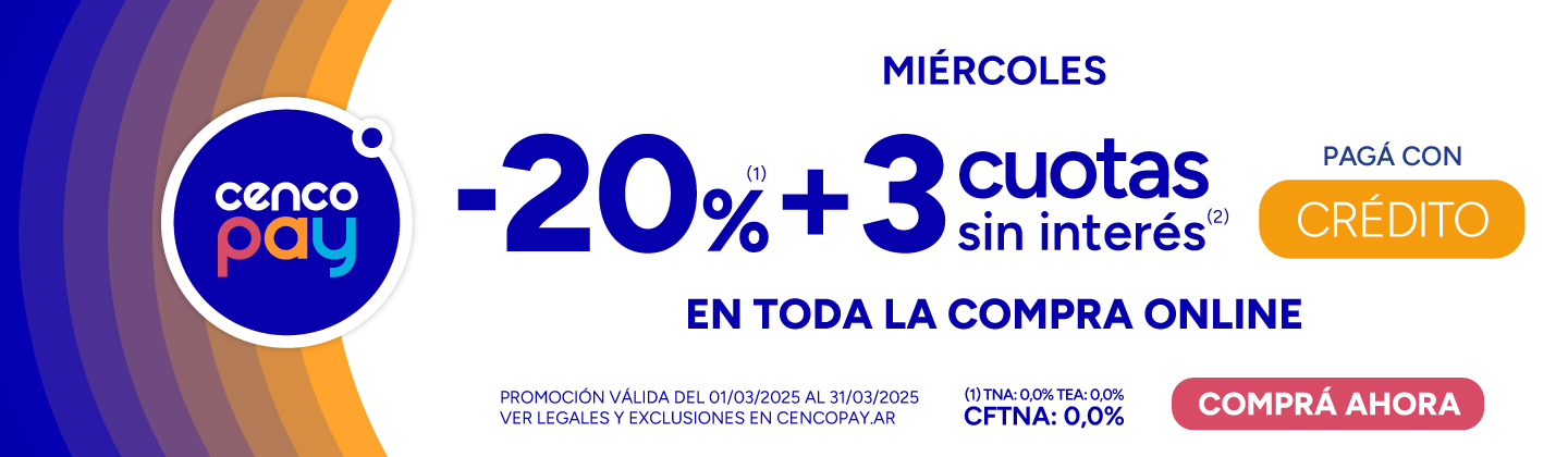 20% + 3 CSI en Toda la compra