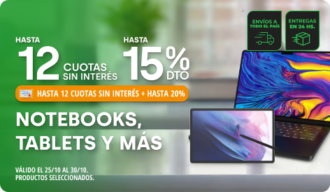 Hasta 15% y Hasta 12CSI en Notebook y más