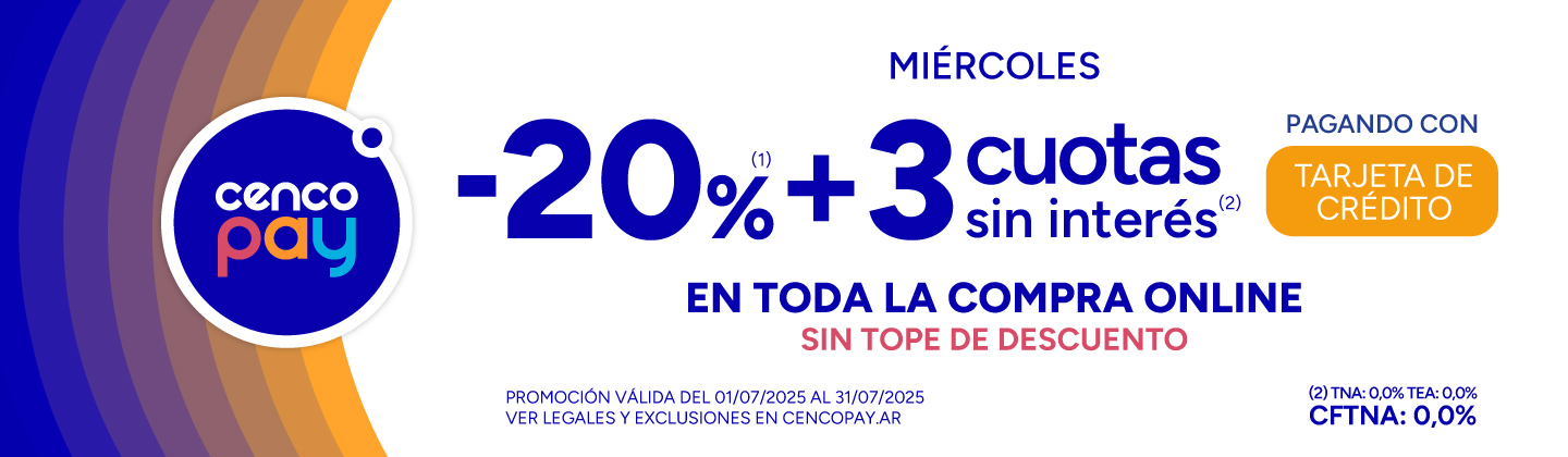 20% + 3 CSI en Toda la compra