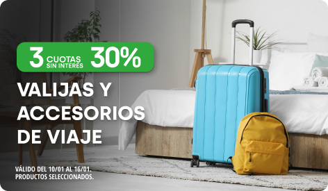 30% y 3CSI en Valijas y Accesorios de Viaje