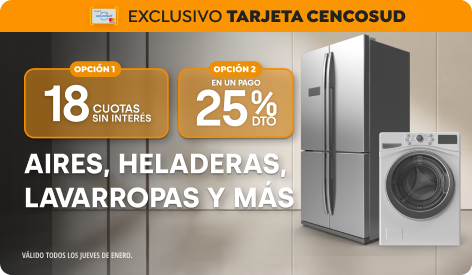 Tarjeta Cencosud | 18 CSI ó 25% en un pago en Aires acondicionados, Heladeras y más