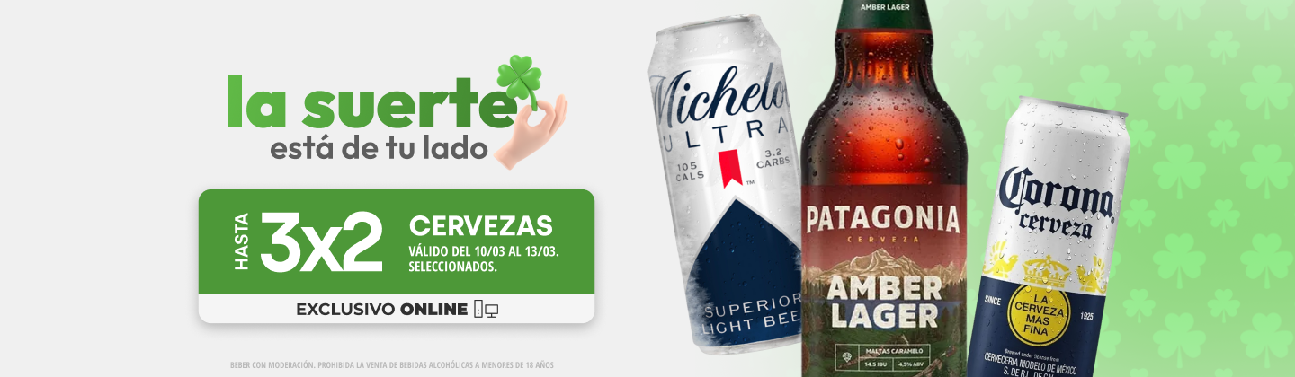 Hasta 3x2 en Cervezas