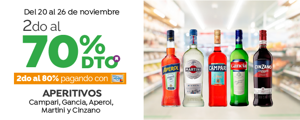 2do al 70% en Aperitivos