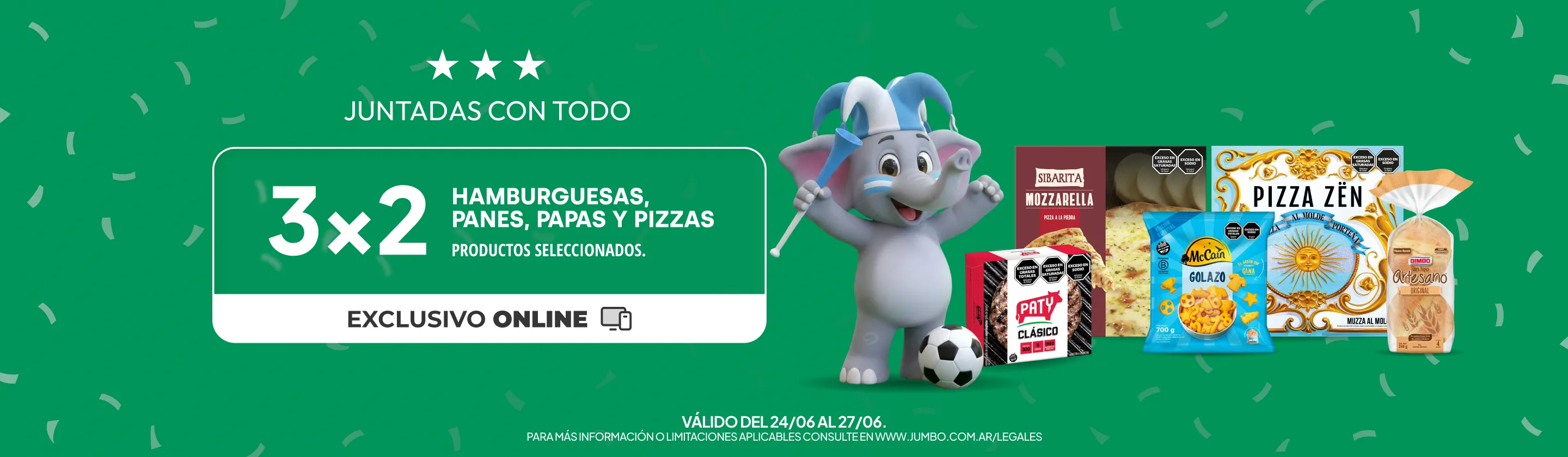 3x2 en Hamburguesas, Papas y más
