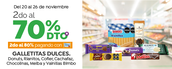 2do al 70% en Galletitas Dulces