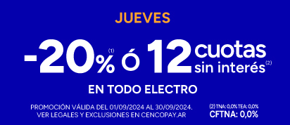 20% y 12 CSI en todo Electro