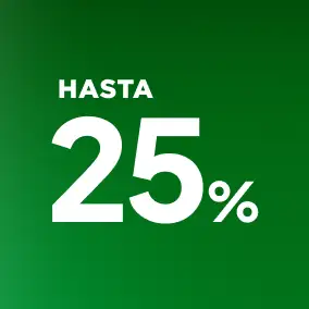 Hasta 25%