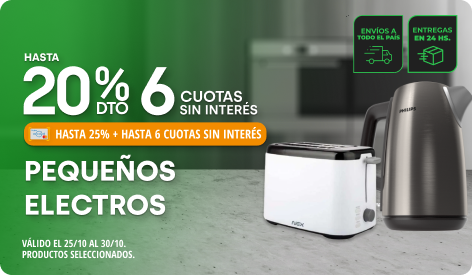 Hasta 20% y  6CSI en Pequeños Electros