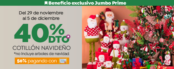 Jumbo Prime - 40% en Cotillón Navideño