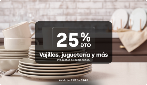 Hogar | 25% en Juguetería, Vajilla y más 