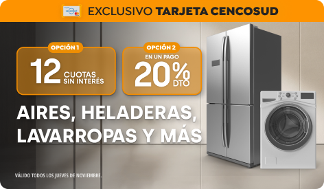 Tarjeta Cencosud | 12 CSI ó 20% en un pago en Aires acondicionados, Heladeras y más