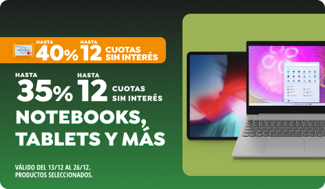 Hasta 35% y Hasta 12 CSI en Notebook, Tablet y Accesorios de Computación