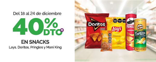 40% en Snacks