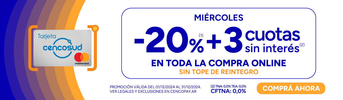 25% + 3 CSI en Toda la compra