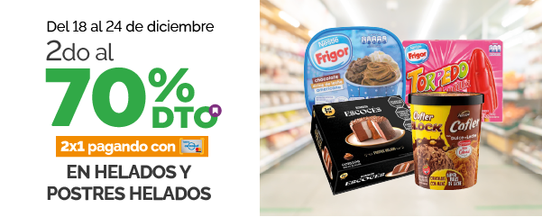 2do al 70% en Congelados y Postres Helados